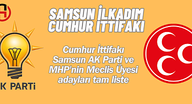 Samsun İlkadım Cumhur İttifakı AK Parti ve MHP Meclis Üyesi adayları Tam Liste