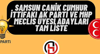 Samsun Tekkeköy Cumhur İttifakı AK Parti ve MHP Meclis Üyesi adayları Tam Liste
